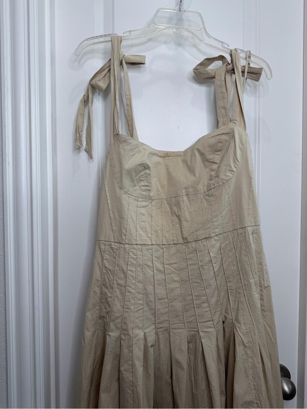Free People Kinney Midi Dress in Tan Sz XLarge - Picture 6 of 8